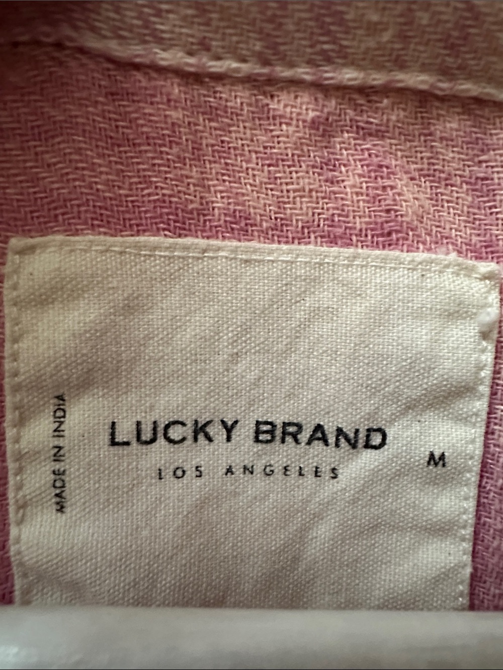 Lucky Brand Pink & Cream Plaid Button-Up Shirt - Picture 2 of 6